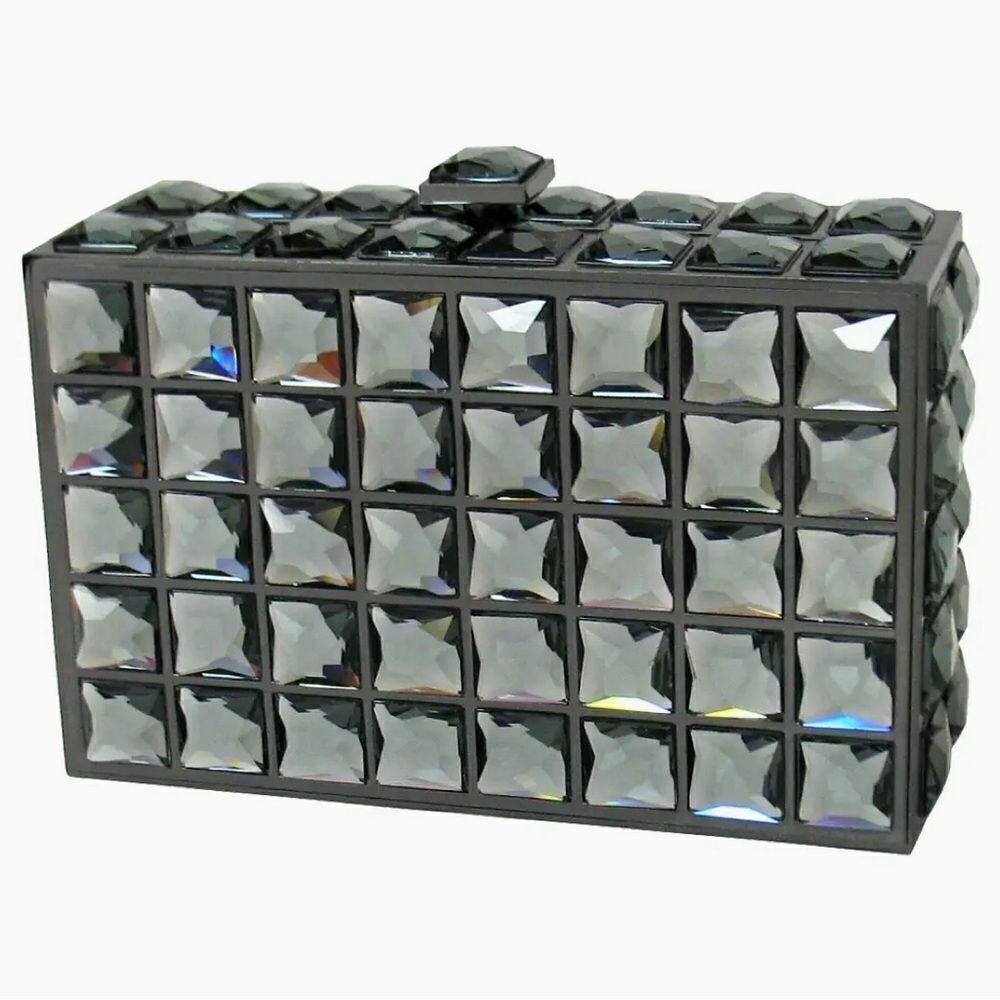 CRYSTAL METAL CLUTCH EVENING  BAG y3k